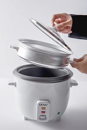 قدر طبخ كهربائي لون أبيض للطبخ التقليدي أو البخار 1لتر