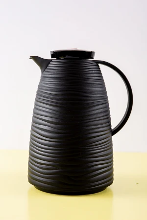 ترمس قهوة أو شاي لون أسود مموج حافظ للحرارة بسعة 2 لتر 