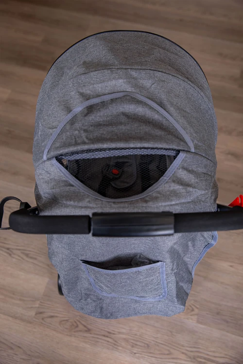 عربة أطفال خفيفة الوزن لون رمادي قابلة للطي و التعديل مع سلة تخزين مريحة