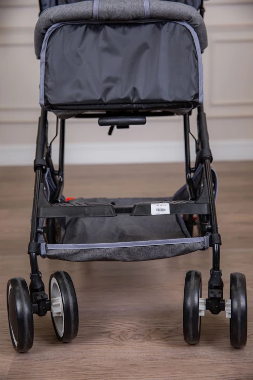 عربة أطفال خفيفة الوزن لون رمادي قابلة للطي و التعديل مع سلة تخزين مريحة