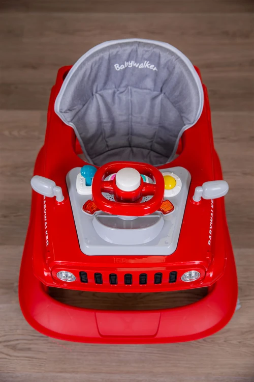 مشاية أطفال متعددة الألوان على شكل سيارة قابلة للطي و مضادة للإنزلاق مع لوح ألعاب