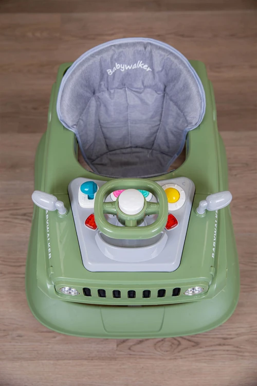 مشاية أطفال متعددة الألوان على شكل سيارة قابلة للطي و مضادة للإنزلاق مع لوح ألعاب