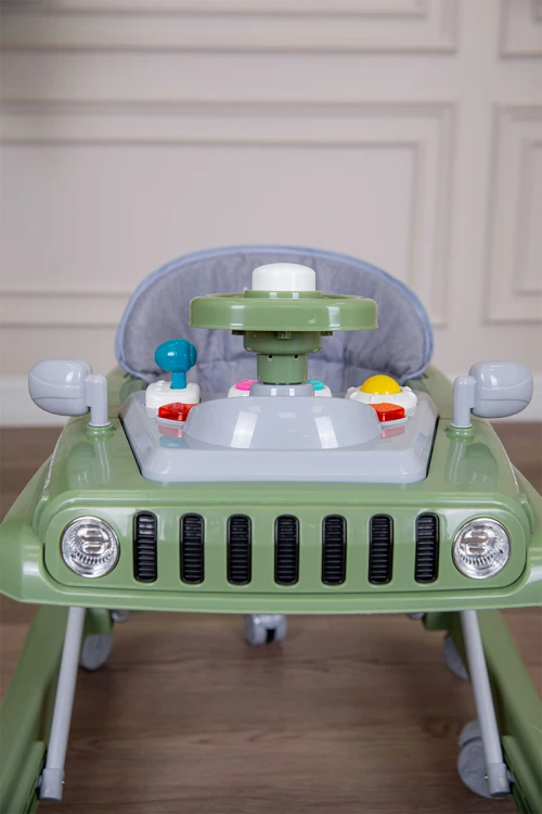 مشاية أطفال متعددة الألوان على شكل سيارة قابلة للطي و مضادة للإنزلاق مع لوح ألعاب