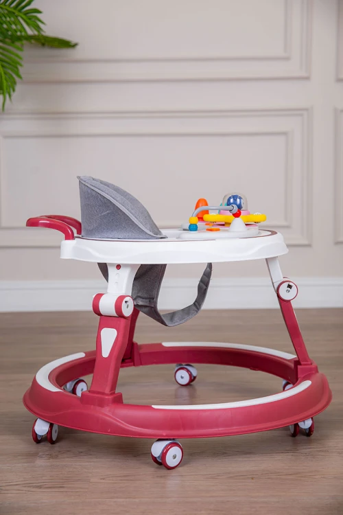 مشاية أطفال متعددة الألوان قابلة للطي و مضادة للإنزلاق مع لوح ألعاب