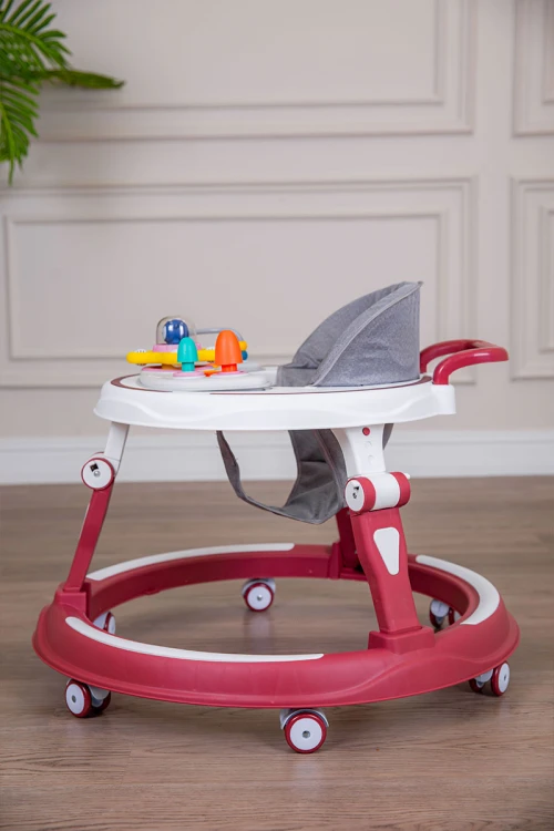 مشاية أطفال متعددة الألوان قابلة للطي و مضادة للإنزلاق مع لوح ألعاب