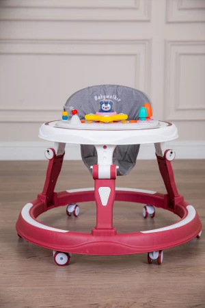 مشاية أطفال متعددة الألوان قابلة للطي و مضادة للإنزلاق مع لوح ألعاب 