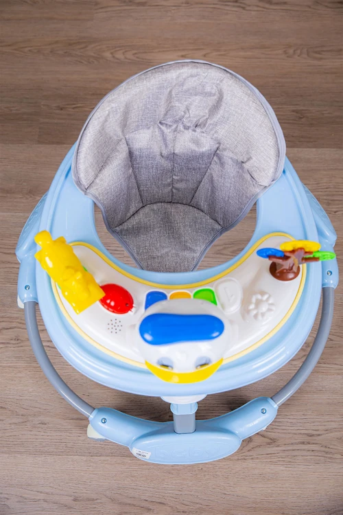 مشاية أطفال متعددة الألوان قابلة للطي و مضادة للإنزلاق مع لوح ألعاب