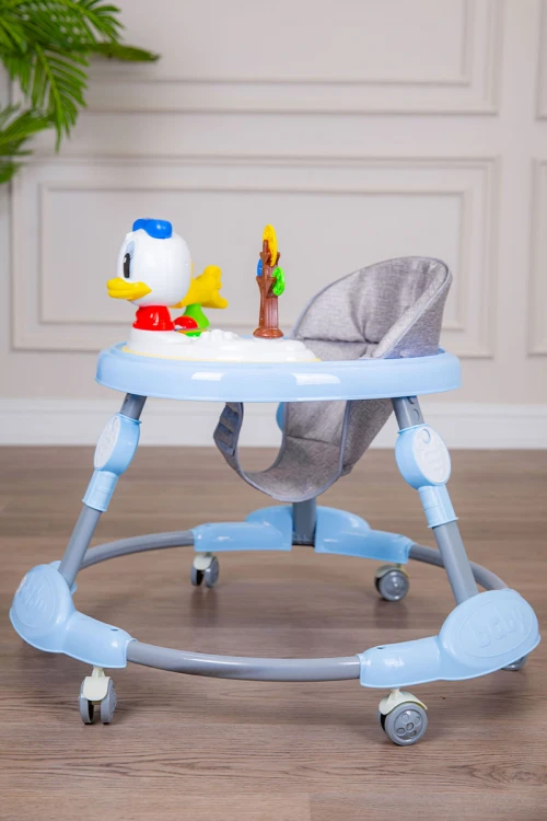 مشاية أطفال متعددة الألوان قابلة للطي و مضادة للإنزلاق مع لوح ألعاب