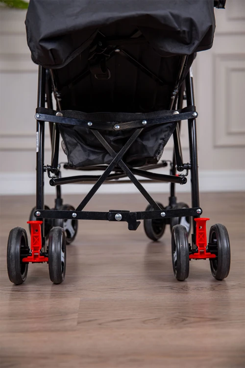 عربة أطفال خفيفة الوزن لون أسود قابلة للطي و التعديل مع سلة تخزين مريحة