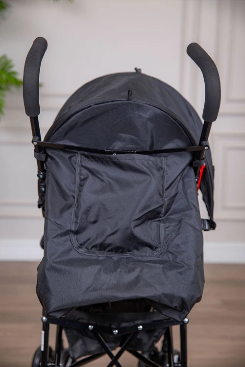 عربة أطفال خفيفة الوزن لون أسود قابلة للطي و التعديل مع سلة تخزين مريحة