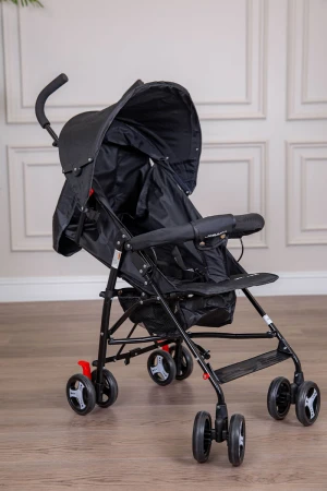 عربة أطفال خفيفة الوزن لون أسود قابلة للطي و التعديل مع سلة تخزين مريحة 