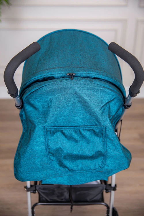 عربة أطفال خفيفة الوزن لون تركواز غامق قابلة للطي و التعديل مع سلة تخزين مريحة