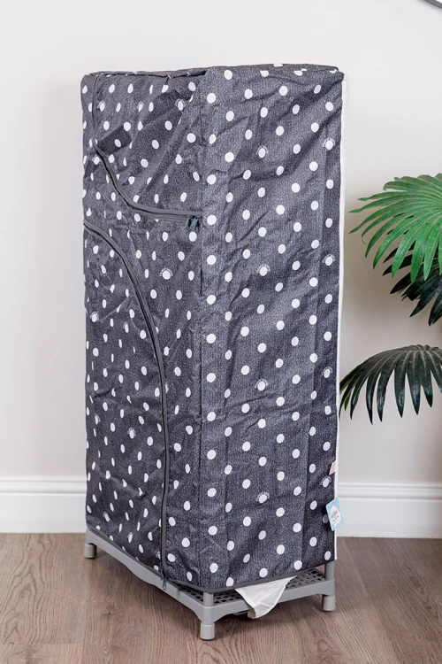 دولاب أطفال 3 أرفف بغطاء متعدد الألوان منقط و بسحاب من الأمام