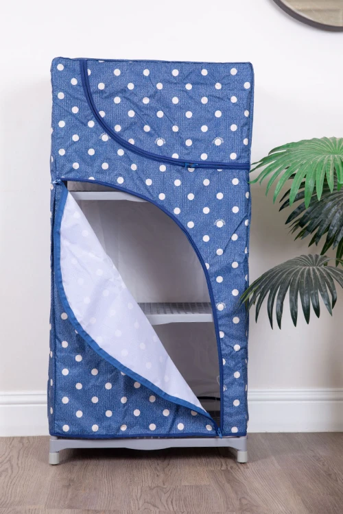 دولاب أطفال 3 أرفف بغطاء متعدد الألوان منقط و بسحاب من الأمام