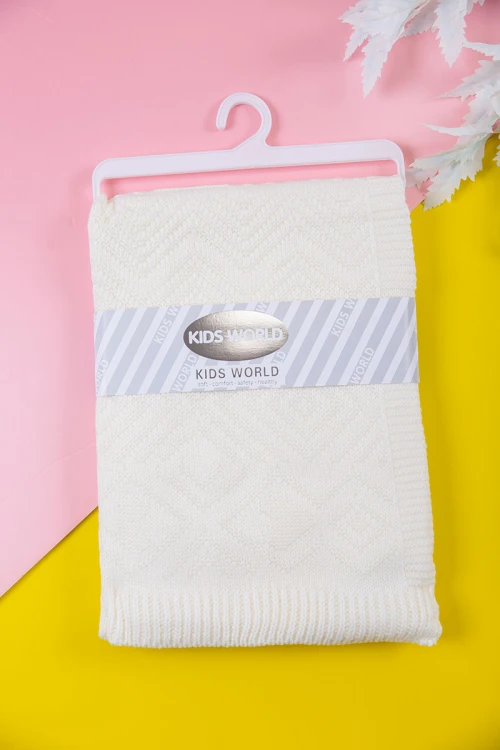 شال أطفال صوف لون سكري