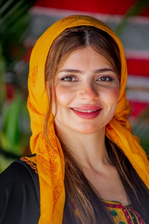 منديل جنوبي عسيري مشجر لون أصفر 