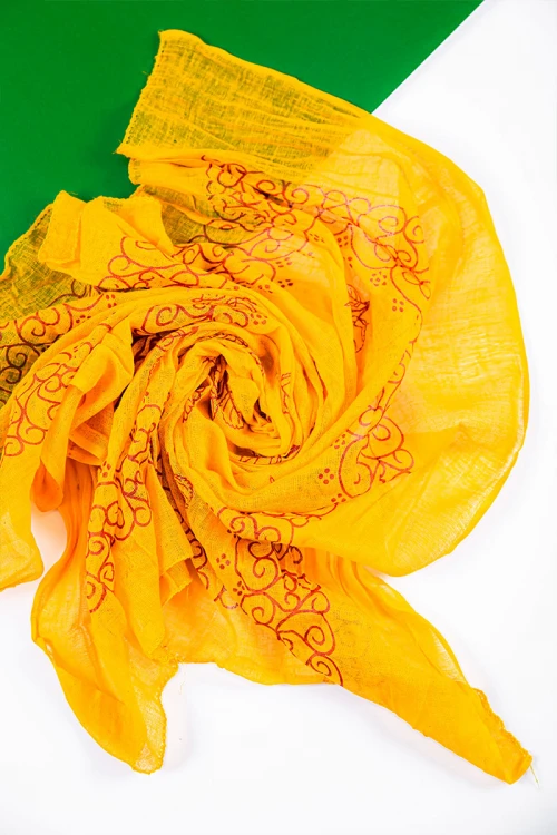 منديل جنوبي عسيري مشجر لون أصفر