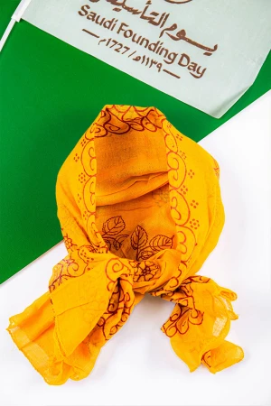 منديل جنوبي عسيري مشجر لون أصفر 