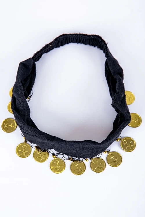 ربطة شعر تراثية ملونة مزينة بجنيهات ذهبية