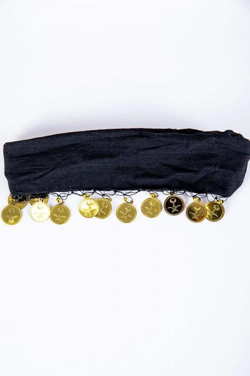 ربطة شعر تراثية ملونة مزينة بجنيهات ذهبية