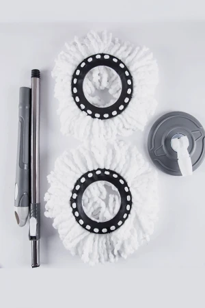 ممسحة أرضية مع دلو مقسّم لجزئين بدوران 360 درجة مع قطعة غيار 