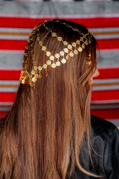 اكسسوار شعر تراثي لون ذهبي بجنيهات