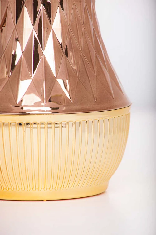 طقم 2 ترامس للقهوة و الشاي لون بني و ذهبي حافظ للحرارة بسعة 1.6 لتر