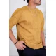 تيشيرت رجالي لون أصفر بياقة دائرية
