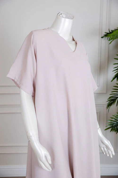 جلابية نسائية متعدد الاوان ياقة سبعة و أكمام قصيرة