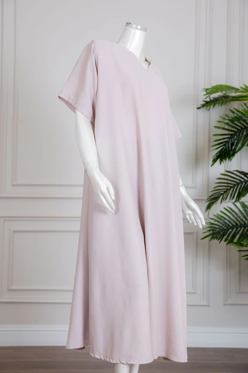 جلابية نسائية متعدد الاوان ياقة سبعة و أكمام قصيرة