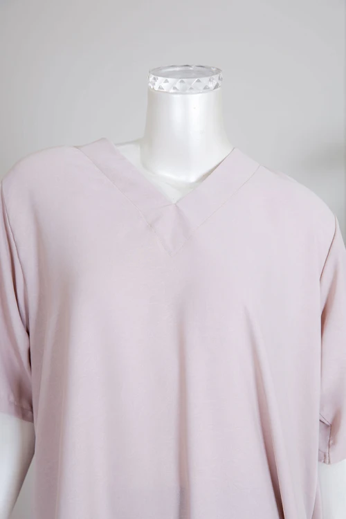 جلابية نسائية متعدد الاوان ياقة سبعة و أكمام قصيرة