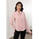 بلوزة نسائية لون وردي بربطة عنق و أكمام طويلة