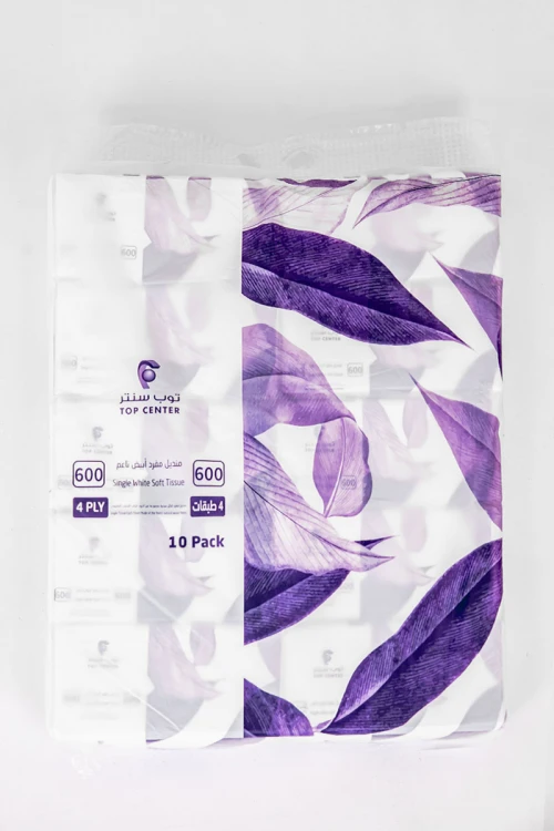 مناديل توب سنتر أبيض ناعم 10 علب 600 منديل مفرد