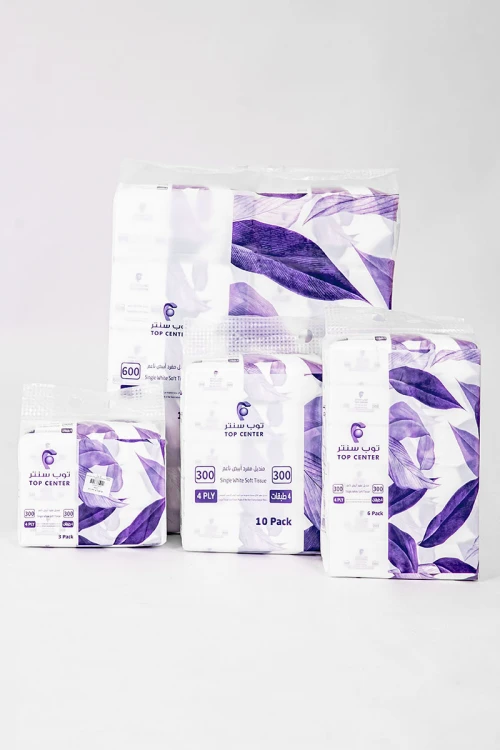 مناديل توب سنتر أبيض ناعم 10 علب 600 منديل مفرد
