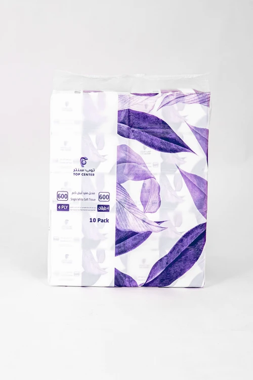مناديل توب سنتر أبيض ناعم 10 علب 600 منديل مفرد