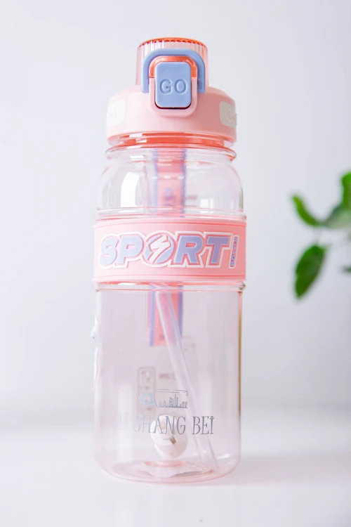 زمزمية مدرسية متعددة الألوان مشروب بارد بلاستيك شفاف