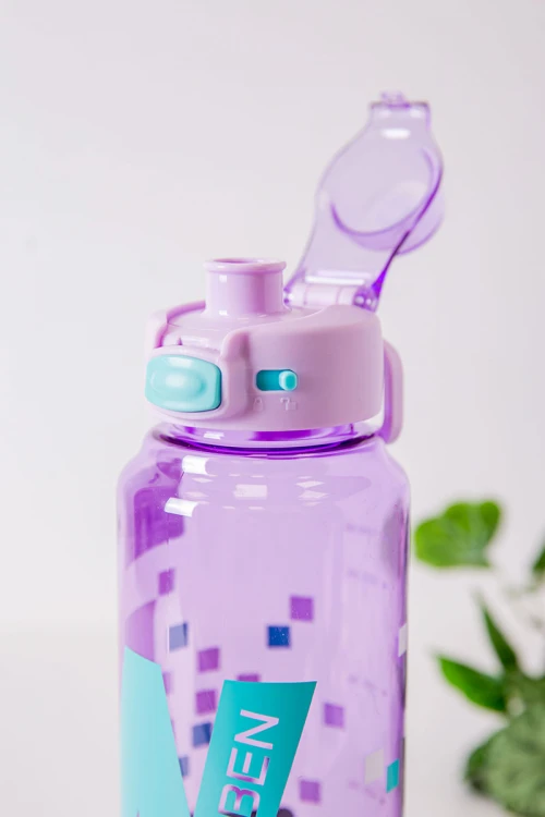 زمزمية مدرسية متعددة الألوان مشروب بارد بلاستيك شفاف