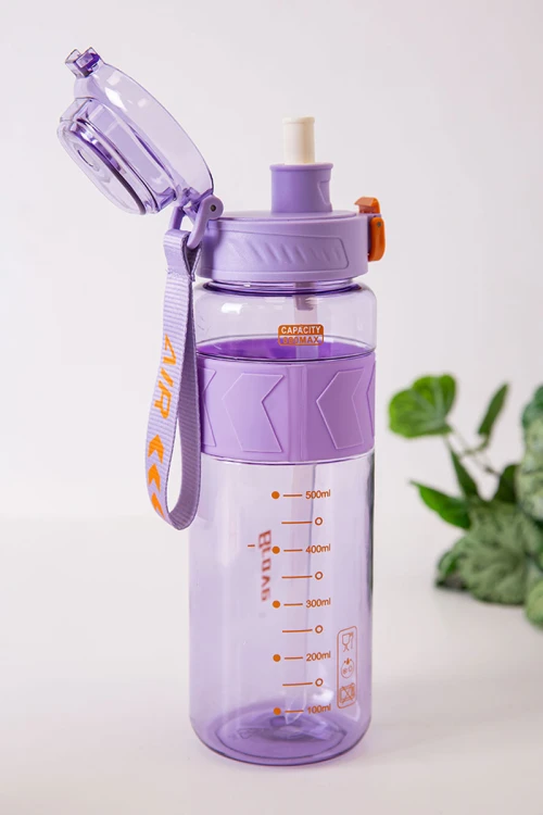 زمزمية مدرسية متعددة الألوان مشروب بارد بلاستيك شفاف