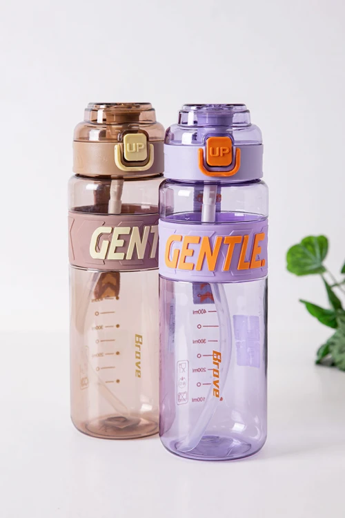 زمزمية مدرسية متعددة الألوان مشروب بارد بلاستيك شفاف