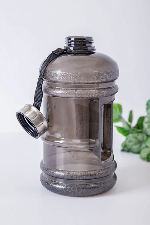 زمزمية مدرسية لون رصاصي مشروب بارد بلاستيك شفاف