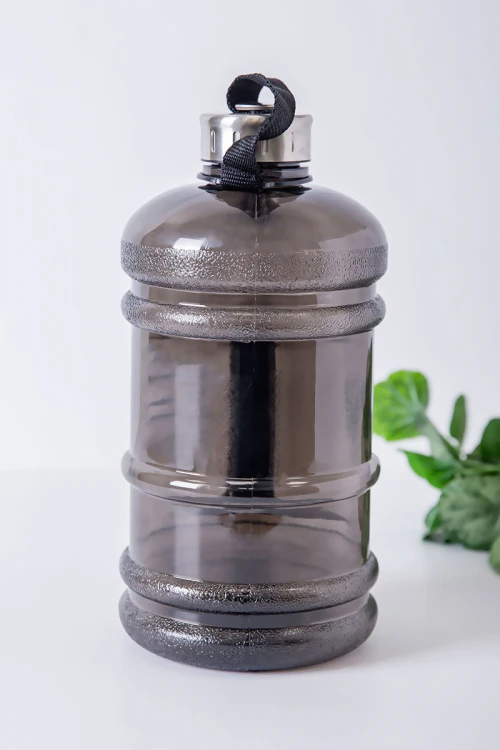 زمزمية مدرسية لون رصاصي مشروب بارد بلاستيك شفاف