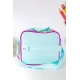 شنطة طعام بناتي لون وردي و تركواز فاتح مزينة بشخصية لول الكرتونية
