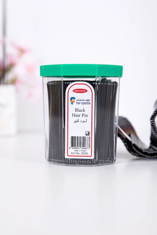 علبة دبابيس شعر لون أسود 100 حبة حجم كبير