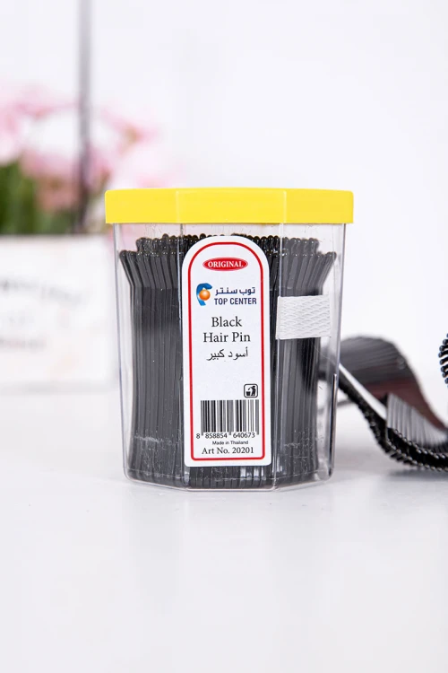 علبة دبابيس شعر لون أسود 100 حبة حجم كبير