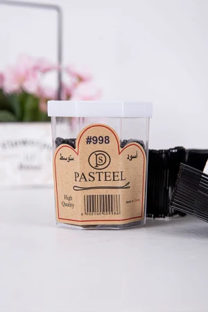 علبة دبابيس شعر لون أسود 180 حبة حجم متوسط