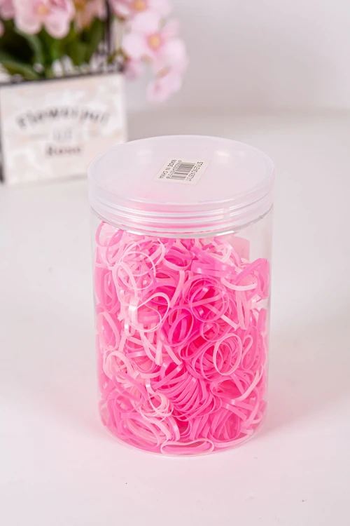 ربطات شعر مطاطية صغيرة لون وردي فاتح و وردي غامق