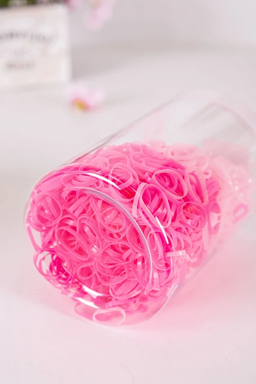 ربطات شعر مطاطية صغيرة لون وردي فاتح و وردي غامق