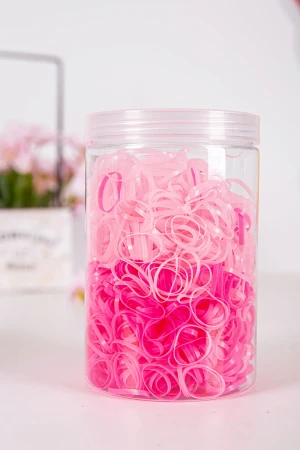 ربطات شعر مطاطية صغيرة لون وردي فاتح و وردي غامق 