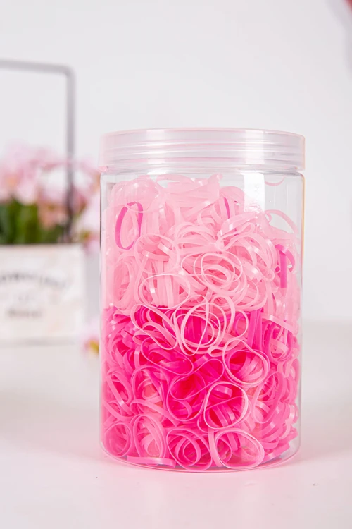 ربطات شعر مطاطية صغيرة لون وردي فاتح و وردي غامق