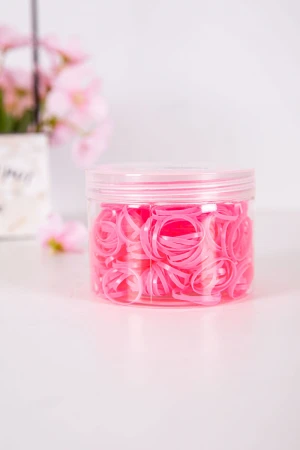 ربطات شعر مطاطية صغيرة لون وردي